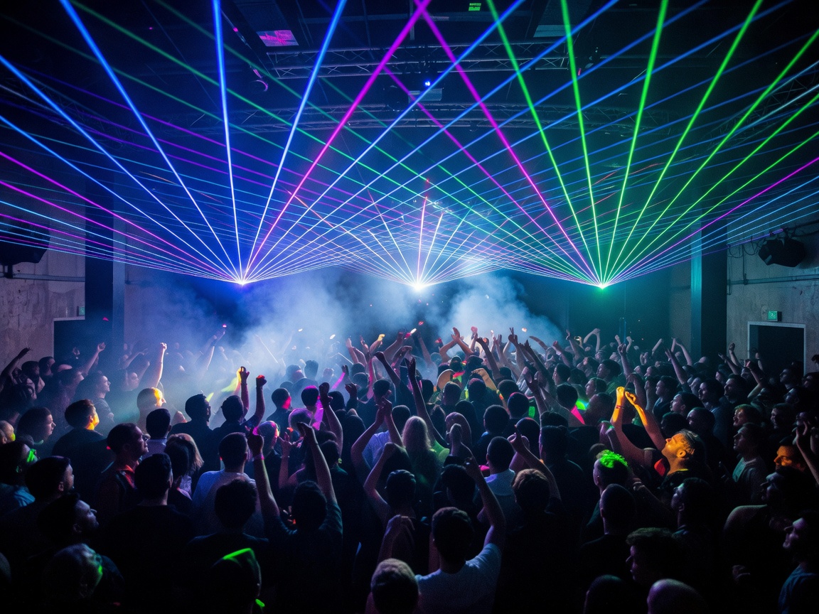 fabric London Room 1 laser lights and crowd