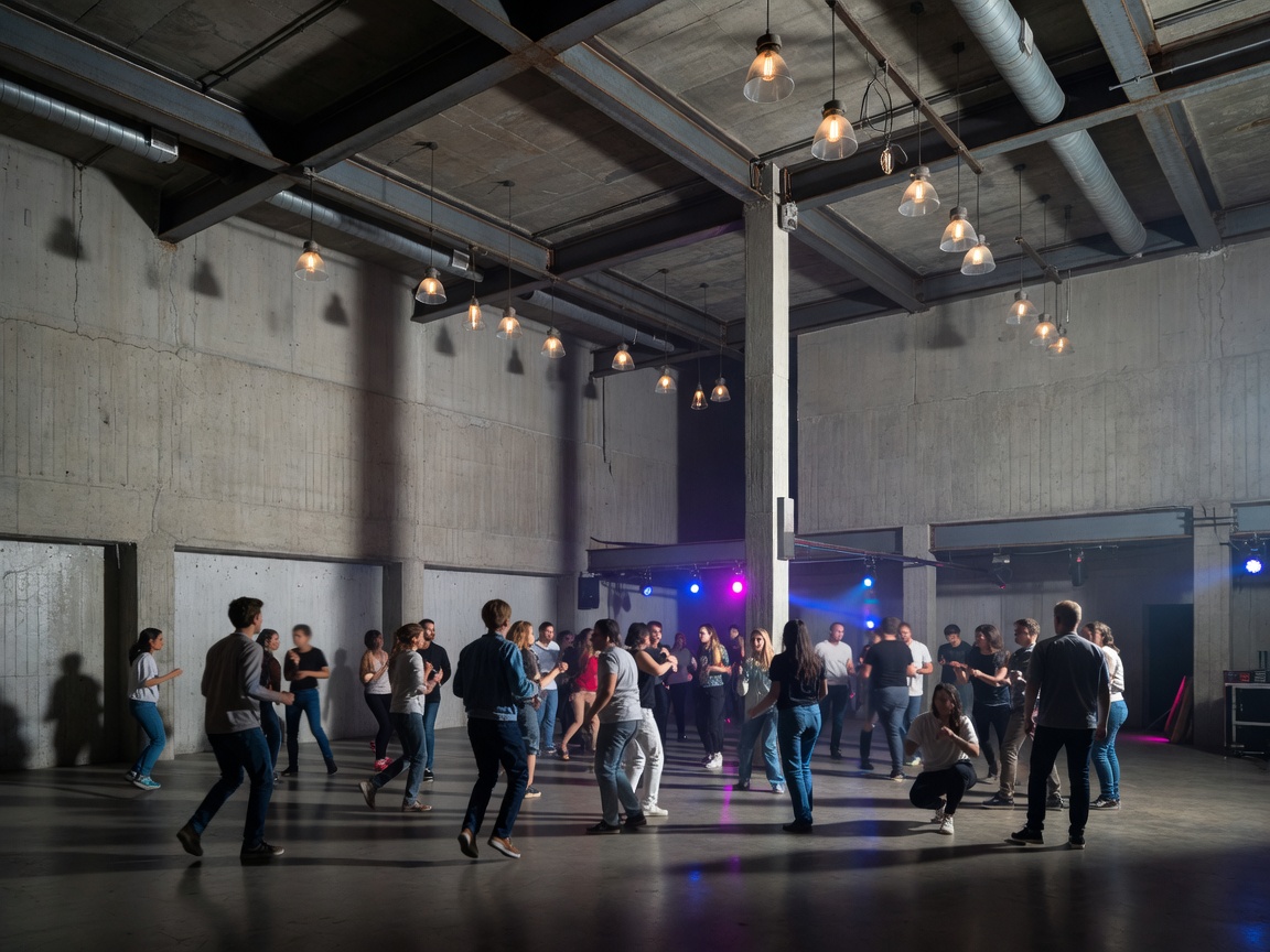 Fuse Brussels brutalist interior and dancefloor